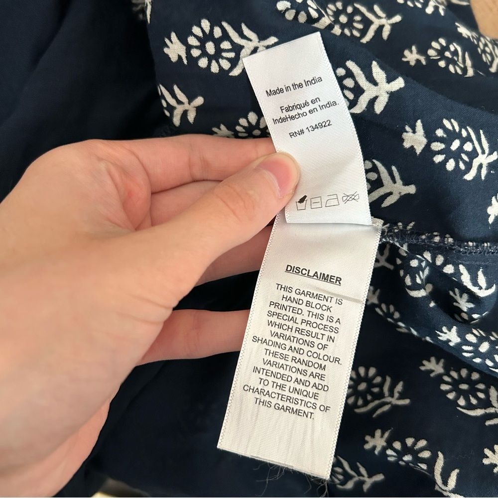 Emerson Fry India Collection Isla Dress 2 Marguerite Blue Organic Size XS/Small - Picture 14 of 14